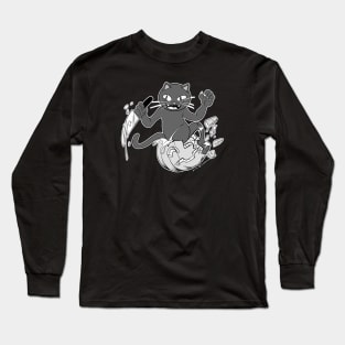 Pumpkin Carving Cat Long Sleeve T-Shirt